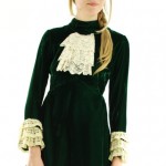 vintage 1960s green mini with lace