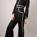 vintage 1980s black and white jumpsuit