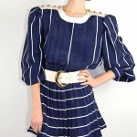 vintage 1980s striped navy dress