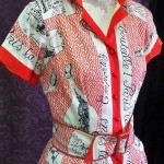 vintage 1950s paris scene dress