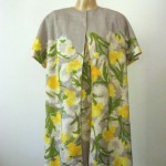 vintage 1950s floral linen dress and coat set