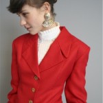 vintage 1980s red ysl yves saint laurent blazer