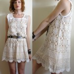 vintage lace and crochet mini dress