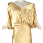 vintage 1930s gold bias cut evening gown