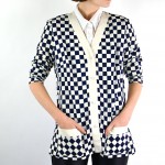 vintage 1960s checkered cardigan sweater