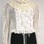 vintage 1970s prairie ruffled blouse