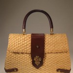 vintage 1950s woven straw handbag