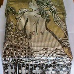 vintage whiting and davis nude woman mesh bag