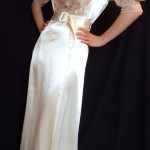vintage 1930s satin and lace wedding dressing gown