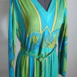 vintage maurice turquoise print dress