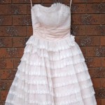 vintage 1950s ruffled lace prom dress