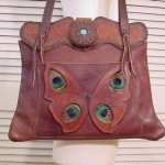 vintage 1970s leather butterfly purse