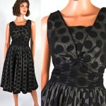 vintage 1950s polka dot cocktail dress