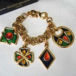 vintage 1980s yves saint laurent charm bracelet