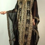 vintage silk gold embroidered caftan