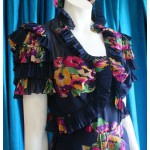 vintage 1930s 1940s floral ruffle dress