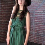 vintage 1970s green gauze mini dress