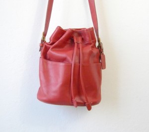 vintage 1980s coach drawstring bucket handbag