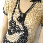 vintage 1920s silk ribbon blouse top