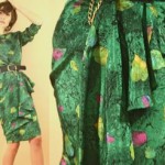 vintage 1980s leaf print dress