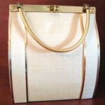 vintage classic fabric and gold handbag
