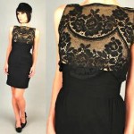 vintage 1960s black illusion dress