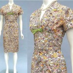 vintage 1950s print dress