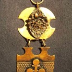 vintage bronze modernist pendant necklace