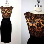vintage 1950s illusion little black dress