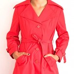vintage 1970s red trench coat