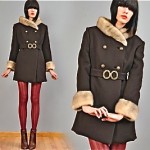 vintage 1960s mod mink trim coat
