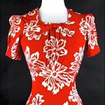vintage 1940s rayon floral swing dress