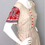 vintage 1960s folklore flax dress