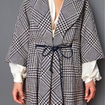 vintage 1960s houndstooth wool belted cape