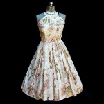 vintage 1950s lilli ann splatter print halter dress