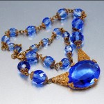 vintage art deco czech art glass necklace