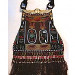 vintage egyptian motif beaded bag