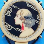 antique french celluloid compact=