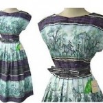 vintage 1950s print cotton day dress