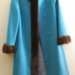 vintage wool coat with fur trim