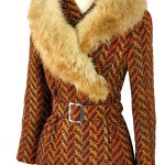 vintage 1950s wool coat with fur collar