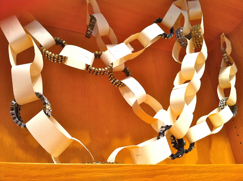 j crew paper chains and bracelets