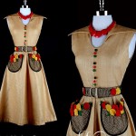 vintage 1950s vicki vaughn linen dress