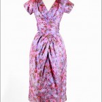 vintage 1950s lilac floral dress