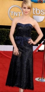 dianna agron vintage chanel sag awards 2011