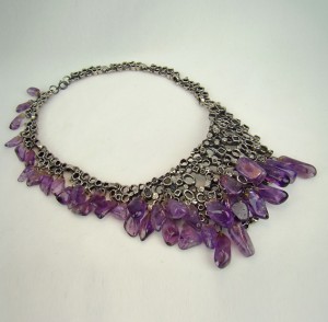 vintage 1940s asymmetric amethyst necklace