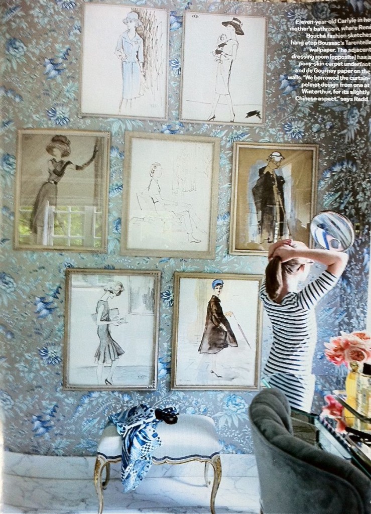 rene bouche fashion illustrations on display in vanity fair magazine