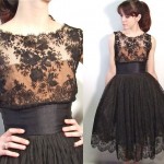 vintage 1950s larry aldrich lace cocktail dress