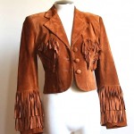 vintage 1990s moschino fringe suede jacket