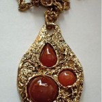 vintage carnelian pendant necklace